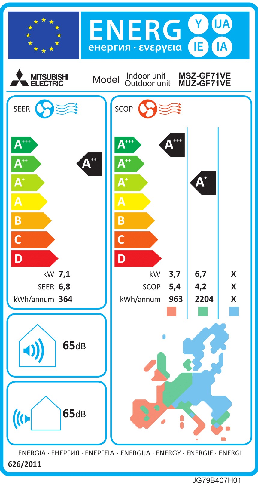 luft til luft varmepumpe mitsubishi msz ap71-1