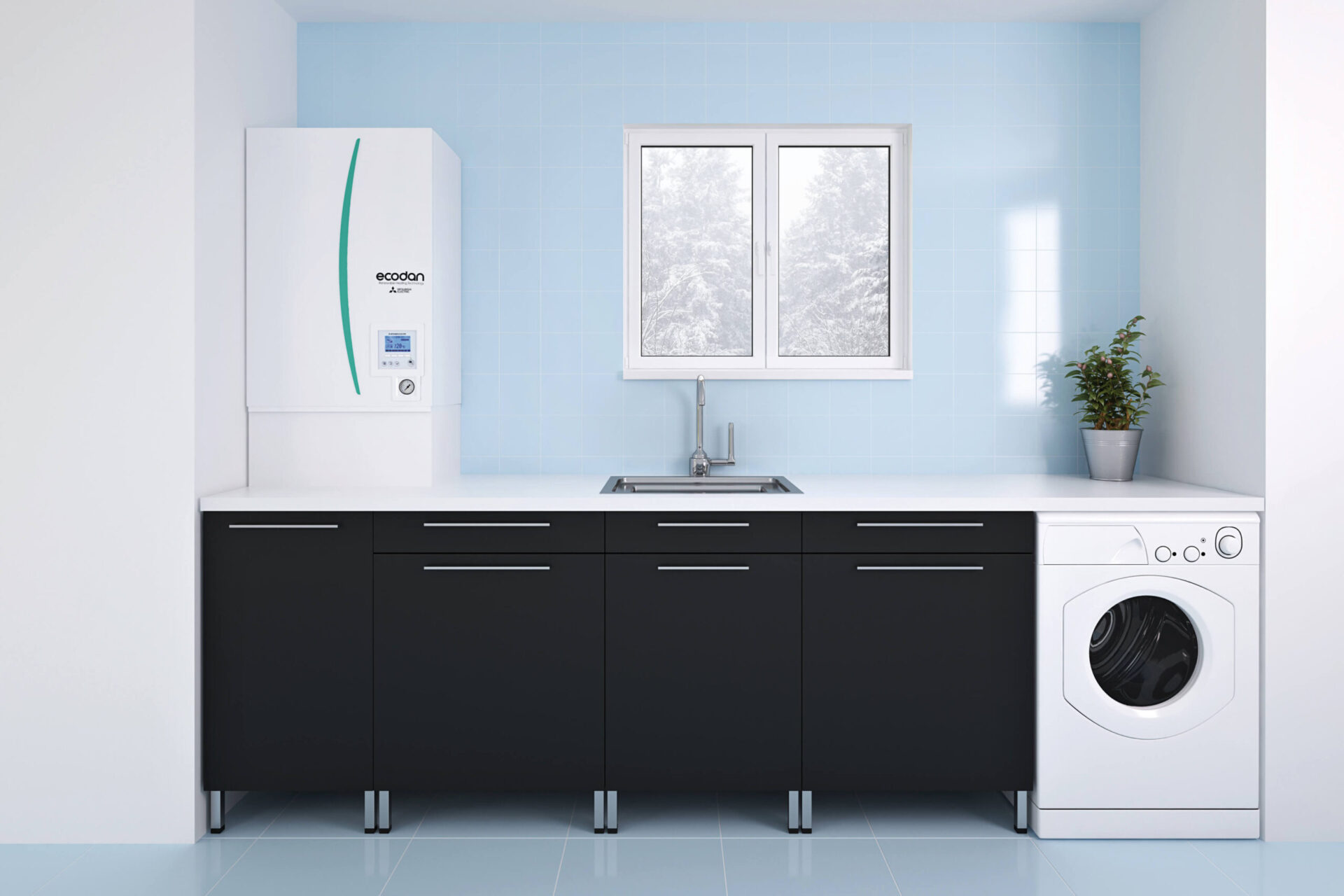 luft til vand varmepumpe Mitsubishi – Ecodan Hydrobox PUD-SWM80YAA-1