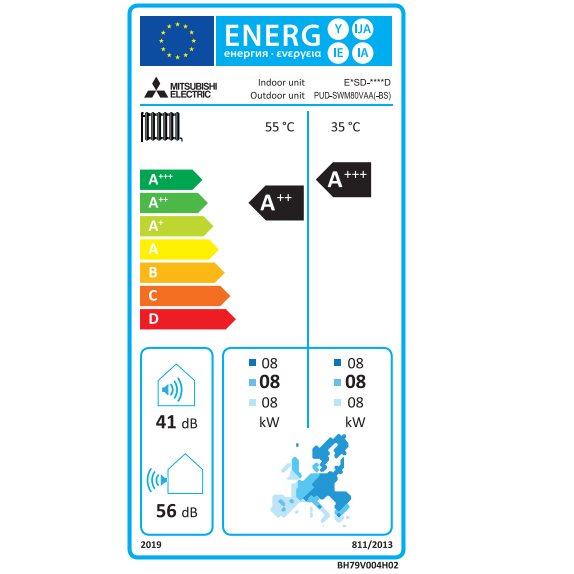 luft til vand varmepumpe Mitsubishi – Ecodan Hydrobox PUD-SWM80YAA-3